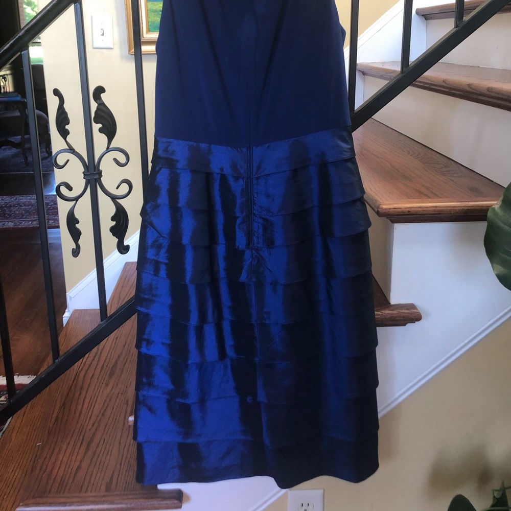 Royal Blue V-Neck Ruffled Cocktail Dress - Picture 5 of 5